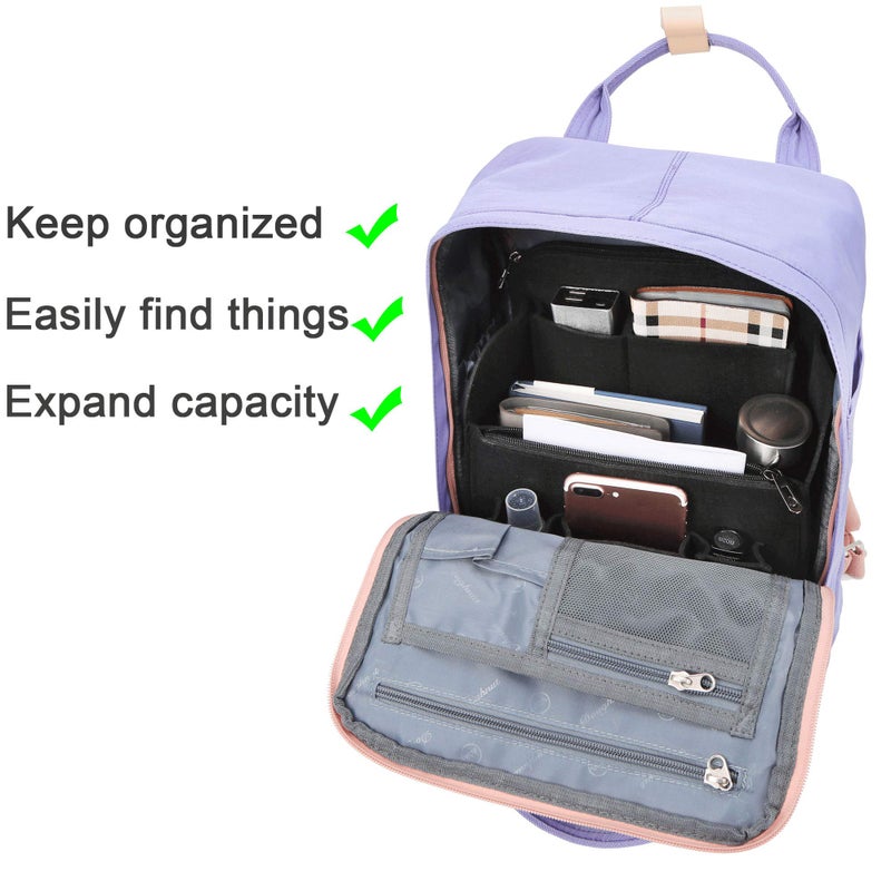 Yoillione Felt Backpack Organizer Insert for Women and Men, Large Travel Rucksack Insert with High Capacity, Lightweight Bag Organizer with Zipper Pockets - Image 5